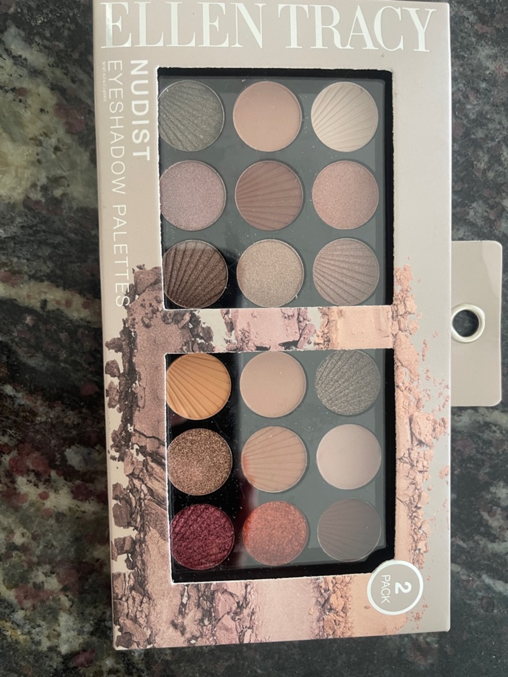 Ellen Tracy Nude Eyeshadow Duo — Neutral Browns, Champagne & Rose Hues - Picture 2 of 4